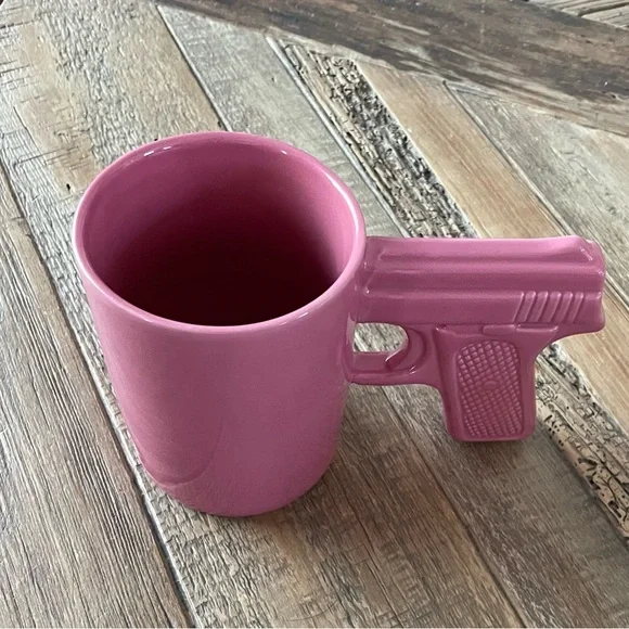 Pink Pistol Handle Coffee Mug Kitchen Accessory - Picture 2 of 5